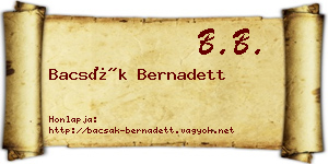 Bacsák Bernadett névjegykártya