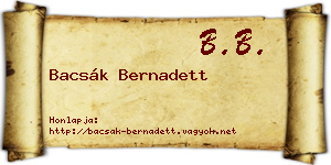 Bacsák Bernadett névjegykártya