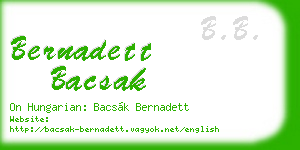 bernadett bacsak business card